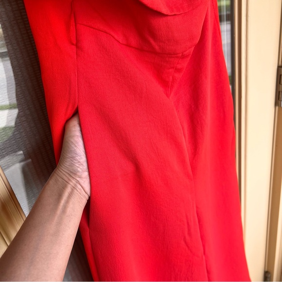 Aritzia Babaton Red Off Shoulder Flutter Jumpsuit Size 00 Missing Belt NWOT - Picture 9 of 17